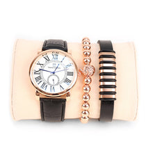 Load image into Gallery viewer, Vincent Di Mani Men's Watch &amp; Bracelet Gift Set – 3-Piece Rose Gold Roman Dial Set
