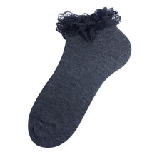 Load image into Gallery viewer, Nollia 24-Pack Women's Ruffle Frilly Lace Ankle Socks – Assorted Solid Colors
