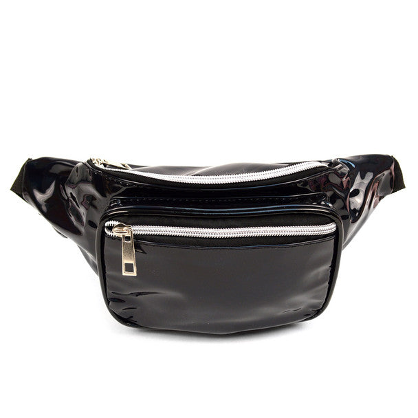 Iridescent Metallic Waist Fanny Pack
