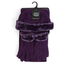 Load image into Gallery viewer, Nollia Women’s Fleece Winter Hat, Scarf &amp; Gloves Set with Faux Fur Trim
