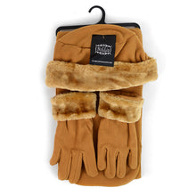Load image into Gallery viewer, Nollia Women’s Fleece Winter Hat, Scarf &amp; Gloves Set with Faux Fur Trim
