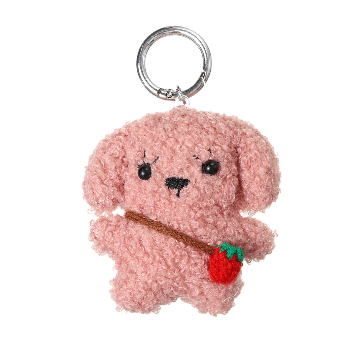 Pink Puppy Strawberry Plush Bag Charm