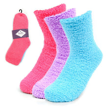 Load image into Gallery viewer, Nollia Women’s Solid Bright Color Warm Fuzzy Socks – 3 Pair Assorted Set
