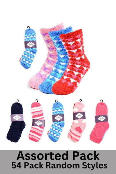 Nollia 54 Pack Assorted Women’s Warm Fuzzy Socks – Bulk Winter Sock Set