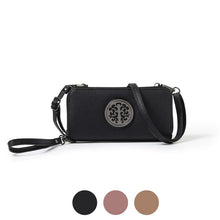 Load image into Gallery viewer, Nollia Ladies Solid Color Wallet on String – Crossbody Wallet with Emblem Accent
