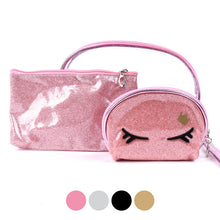 Load image into Gallery viewer, Nollia Glitter Eyes 3-Piece Cosmetic Bag Set
