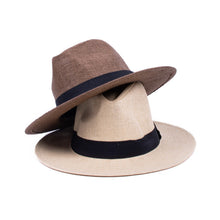 Load image into Gallery viewer, Westend Men&#39;s S/S Flat Brim Black Banded Fashion Fedora Hat
