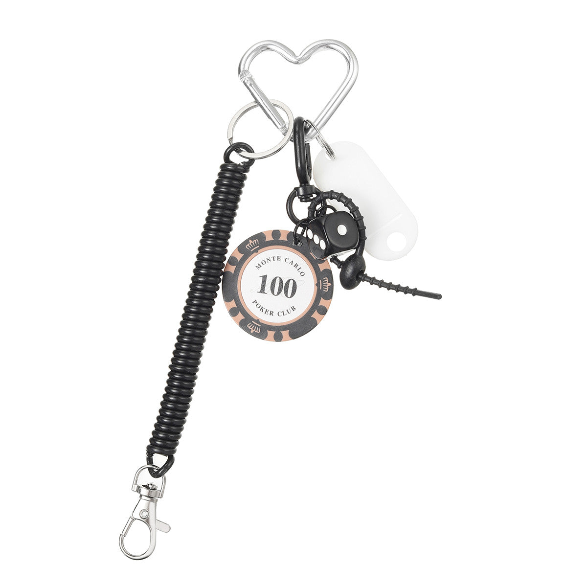 Monte Carlo Poker Chip & Coiled Cord Accessory Bag Charm