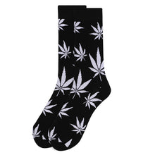 Load image into Gallery viewer, Parquet Women's Weed Leaf Marijuana Novelty Crew Socks – White or Black
