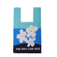 Load image into Gallery viewer, Nollia You Only Live Once Floral Pattern Mini Knit Tote Bag
