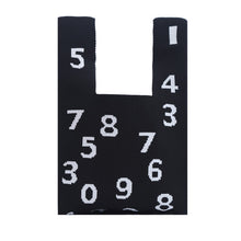 Load image into Gallery viewer, Nollia Mini Knit Tote Bag in black with scattered white numbers
