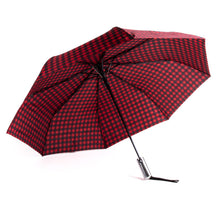 Load image into Gallery viewer, Nollia Compact Gingham Pattern Auto-Open Umbrella – 12" Travel Size, Black or Red
