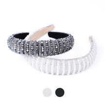 Load image into Gallery viewer, Nollia “C” Shaped Padded Headband with Pearl &amp; Rhinestone – Elegant Embellished Hair Accessory
