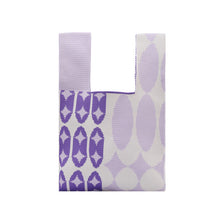 Load image into Gallery viewer, Nollia Mini Knit Tote Bag with purple abstract design
