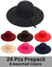 Load image into Gallery viewer, Nollia 24-Piece Prepack Women’s Felt Floppy Bowknot Hat – Assorted Colors
