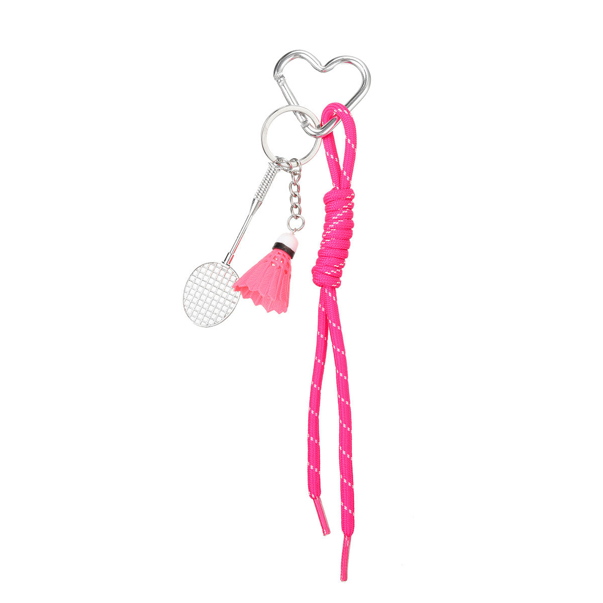 Pink Badminton Racket & Shuttlecock Bag Charm
