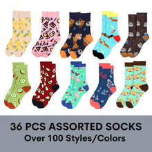 Load image into Gallery viewer, Nollia 36-Pair Women’s Assorted Novelty Socks – Random Mixed Styles
