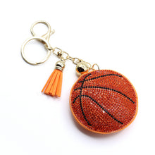Load image into Gallery viewer, Nollia Bling Crystal Basketball Charm – Sparkly Sports Keychain
