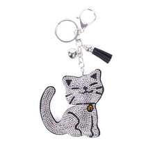 Load image into Gallery viewer, Nollia Bling Crystal Smile Cat Keychain – Sparkly Rhinestone Bag Charm

