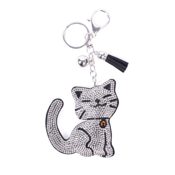 Nollia Bling Crystal Smile Cat Keychain – Sparkly Rhinestone Bag Charm