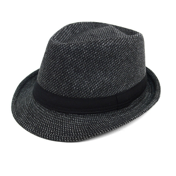 Westend Fall/Winter Black Trilby Fedora Hat with Band Trim