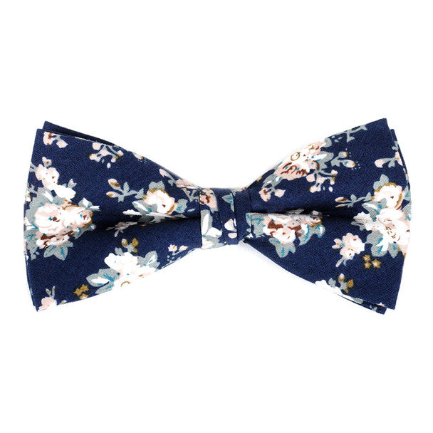 Floral Wedding Cotton Banded Bow Tie