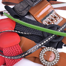 Load image into Gallery viewer, 24pc Mixed Assorted Women's Fashion Belts - Skinny &amp; Wide Styles (Multi-Brand)
