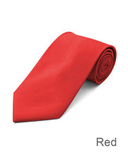 Load image into Gallery viewer, Feraricci [Promotion] Solid Satin Tie &amp; Matching Hanky Set – 3.25" Poly Neck Tie, 16 Color Options
