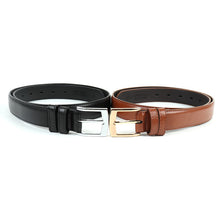 Load image into Gallery viewer, Umo Lorenzo Men's Genuine Leather Dress Belt Duo Pack – Black &amp; Brown, Square Buckle (S–XL)
