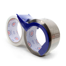 Load image into Gallery viewer, 2 Rolls Heavy-Duty Packing Tape – Clear &amp; Tan 2" Wide with Easy-Cut Blue Dispenser
