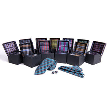 Load image into Gallery viewer, Clericci 12pc Men&#39;s Tie, Hanky &amp; Cufflink Set in Fabric Gift Box – Coordinated Accessory Collection
