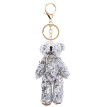 Load image into Gallery viewer, Nollia Sequin Teddy Bear Bag Charm – Color-Changing Keychain Accessory

