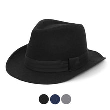 Load image into Gallery viewer, Westend Fall/Winter Wide Brim Trilby Fedora Hat with Black Band Trim
