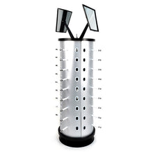 Load image into Gallery viewer, Rotating Countertop Sunglasses Display Rack – Holds 36 Pairs with Dual Adjustable Mirrors
