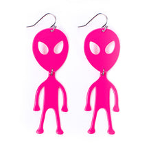 Load image into Gallery viewer, Nollia Alien Dangle Earrings – Hot Pink Or Neon Yellow Statement Drop

