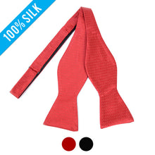 Load image into Gallery viewer, Umo Lorenzo Silk Fancy Freestyle Bow Tie – Self-Tie, Red or Black
