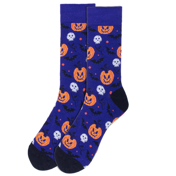 Parquet Men's Halloween Pumpkin & Skull Novelty Socks