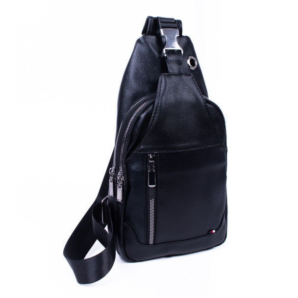 Black PU Leather Anti-Theft Sling Bag – Stylish & Secure