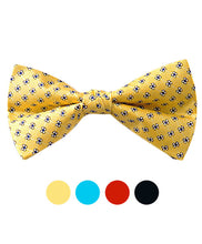 Load image into Gallery viewer, Silk Petite Floral Tile Pattern Banded Bow Tie – Printed Twill, Boxed
