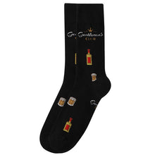 Load image into Gallery viewer, Parquet Men’s Gentleman’s Club Novelty Crew Socks – Black
