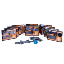 Load image into Gallery viewer, 12pc Men's Pattern Banded Bow Tie &amp; Hanky with lapel Pin Box

