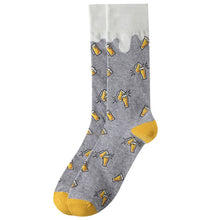 Load image into Gallery viewer, Parquet Men’s Frothy Beer Novelty Crew Socks – Gray
