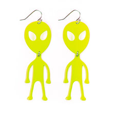 Load image into Gallery viewer, Nollia Alien Dangle Earrings – Hot Pink Or Neon Yellow Statement Drop
