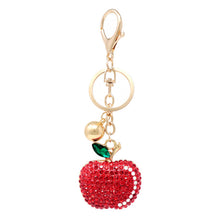 Load image into Gallery viewer, Nollia Bling Crystal Apple Charm – Sparkly Red Keyring Accessory
