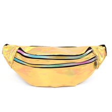 Load image into Gallery viewer, Nollia Gold Iridescent Holographic Waist Fanny Pack with Adjustable Strap
