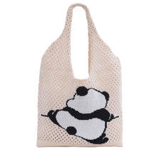 Load image into Gallery viewer, Nollia Ivory Panda Crochet Knit Bag
