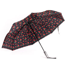 Load image into Gallery viewer, Nollia Compact Red Cherry Pattern Auto-Open Umbrella – 12" Travel Size, Wind-Resistant
