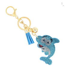 Load image into Gallery viewer, Nollia Bling Crystal Dolphin Charm – Sparkly Ocean Keychain Accessory
