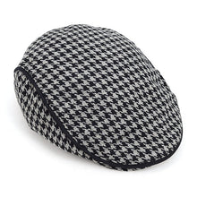 Load image into Gallery viewer, Westend Fall/Winter Houndstooth Ivy Hat – Wool Blend Flat Cap
