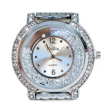 Load image into Gallery viewer, Nollia Silver Tone Ladies Dressy Watch – 41mm Floating Crystal Quartz Bracelet
